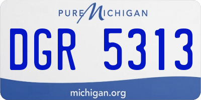 MI license plate DGR5313