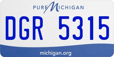 MI license plate DGR5315
