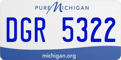 MI license plate DGR5322