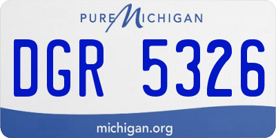 MI license plate DGR5326