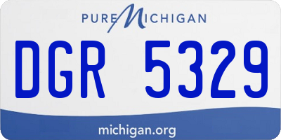 MI license plate DGR5329