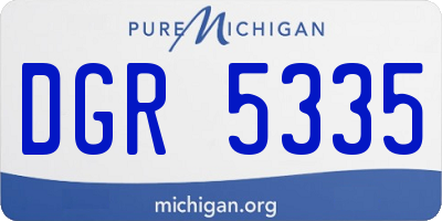 MI license plate DGR5335