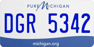 MI license plate DGR5342
