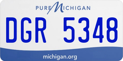 MI license plate DGR5348