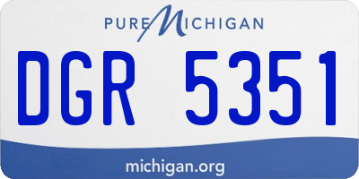 MI license plate DGR5351