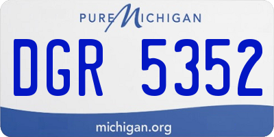 MI license plate DGR5352