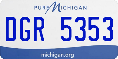 MI license plate DGR5353