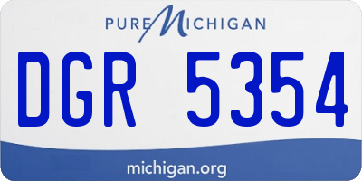 MI license plate DGR5354
