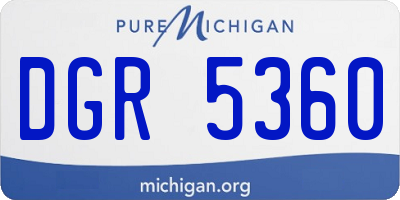 MI license plate DGR5360