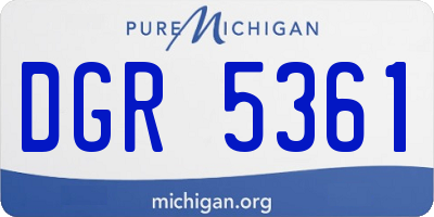 MI license plate DGR5361