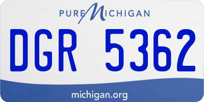 MI license plate DGR5362