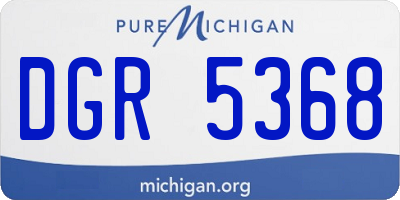 MI license plate DGR5368