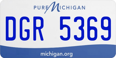 MI license plate DGR5369