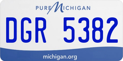 MI license plate DGR5382