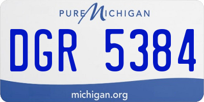 MI license plate DGR5384