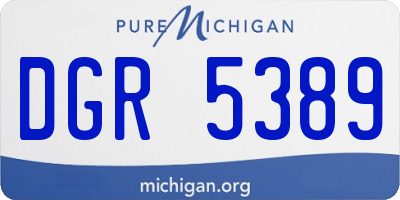 MI license plate DGR5389