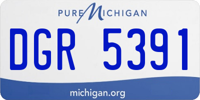 MI license plate DGR5391