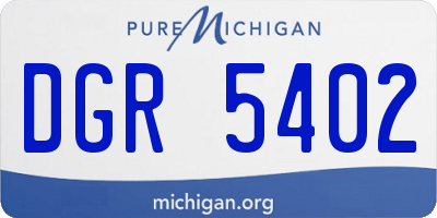 MI license plate DGR5402