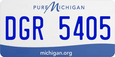 MI license plate DGR5405