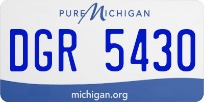MI license plate DGR5430