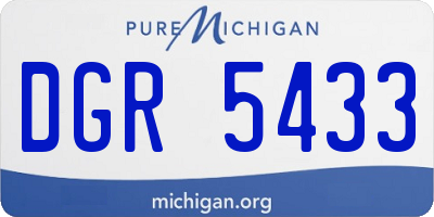 MI license plate DGR5433