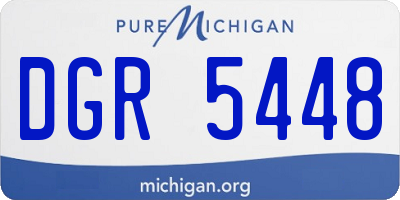 MI license plate DGR5448
