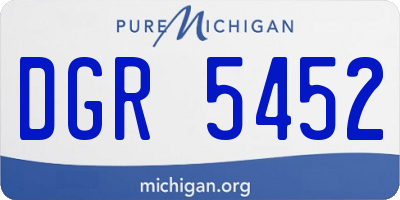 MI license plate DGR5452