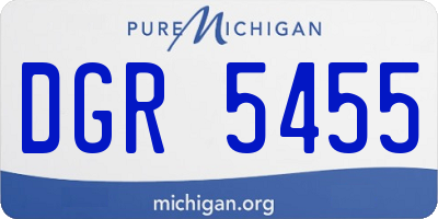 MI license plate DGR5455
