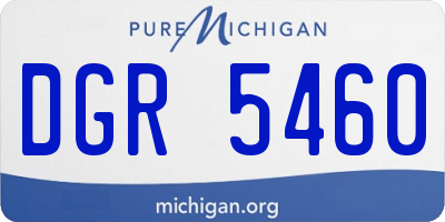MI license plate DGR5460