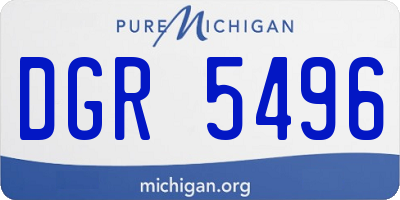 MI license plate DGR5496