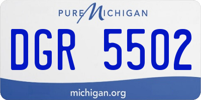 MI license plate DGR5502