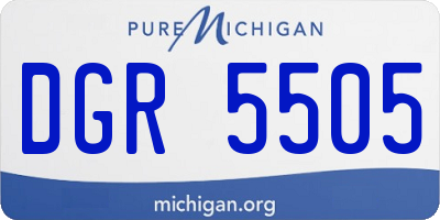 MI license plate DGR5505