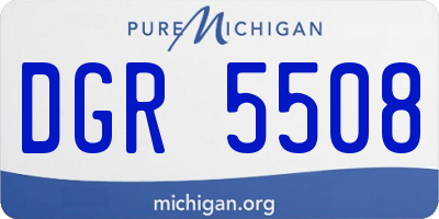 MI license plate DGR5508