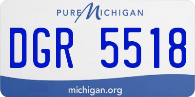 MI license plate DGR5518
