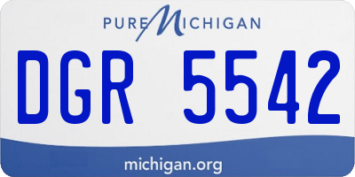 MI license plate DGR5542