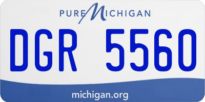 MI license plate DGR5560