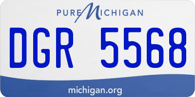 MI license plate DGR5568