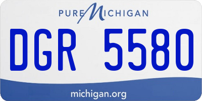 MI license plate DGR5580