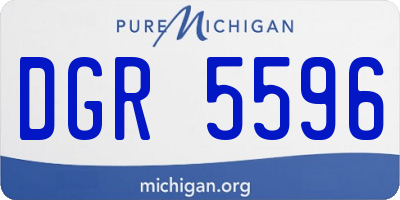 MI license plate DGR5596