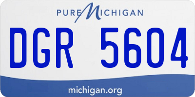 MI license plate DGR5604