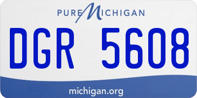MI license plate DGR5608