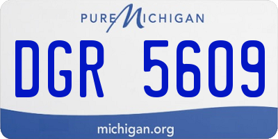 MI license plate DGR5609