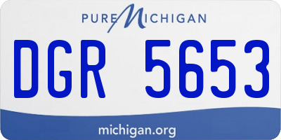 MI license plate DGR5653