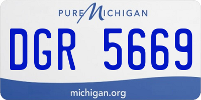 MI license plate DGR5669