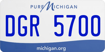 MI license plate DGR5700