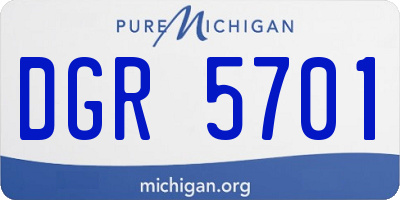 MI license plate DGR5701