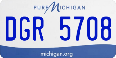 MI license plate DGR5708
