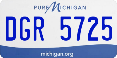 MI license plate DGR5725