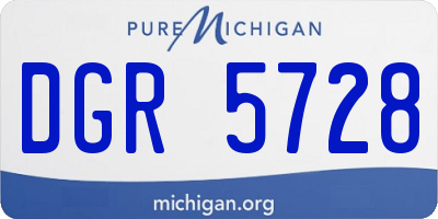MI license plate DGR5728