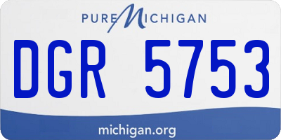 MI license plate DGR5753
